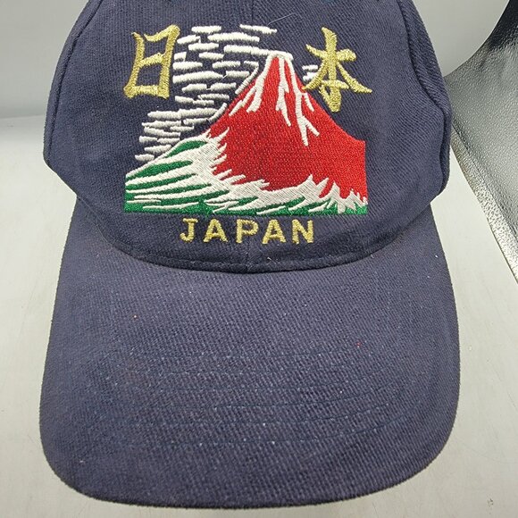 Japan Embroidered Navy Baseball Cap With Mount Fuji Design Travel Casual Comfort - Picture 5 of 8